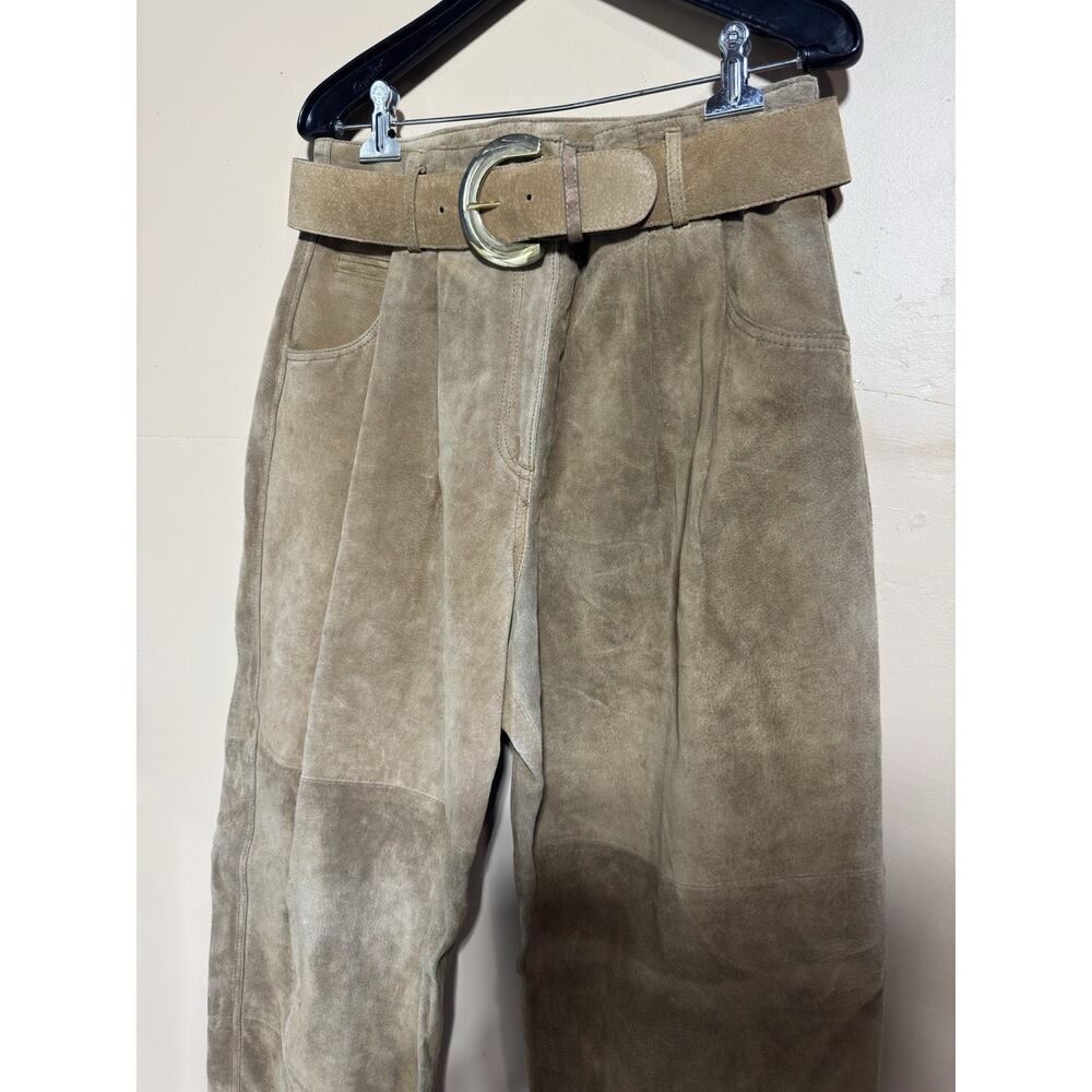 VTG Jones New York Womens 100% Genuine Leather Pants Size 14 Festival Primative - Picture 3 of 13